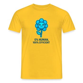 Flower Robot 0% Human - Men's T-Shirt - yellow - Front - AI Model Male 178 dark (178cm)