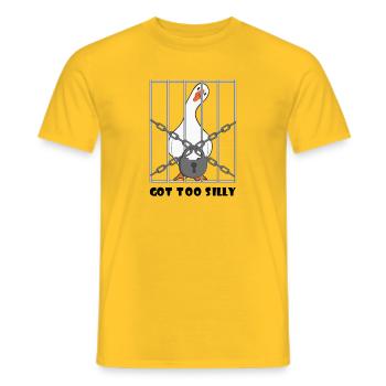 Goose – Wurde zu albern - Männer T-Shirt - Gelb - Vorne - AI Model Male 178 dark (178cm)
