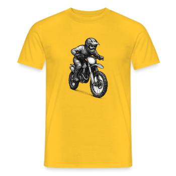 Motocross Rider Illustration - Männer T-Shirt - Gelb - Vorne - AI Model Male 178 dark (178cm)