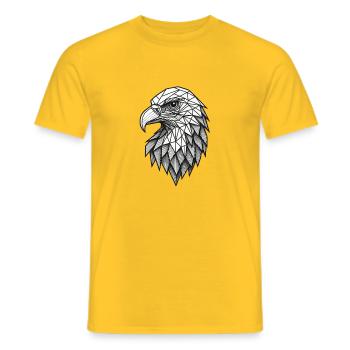 Geometric Eagle Head – Line Art - Men's T-Shirt - yellow - Front - AI Model Male 178 dark (178cm)