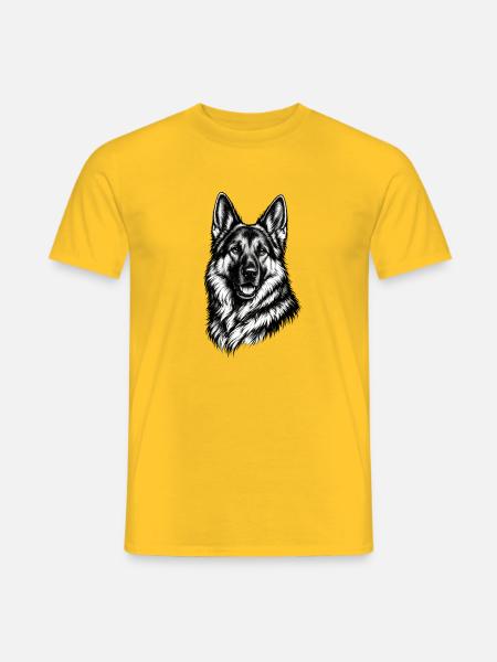 Shepherd Dog Illustration – Art Drawing Dog - Men's T-Shirt - yellow