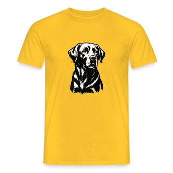 Illustration du chien labrador – Design détaillé - T-shirt homme - jaune - Devant - AI Model Male 178 dark (178cm)