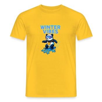 Winter Vibes Panda Neon - Männer T-Shirt - Gelb - Vorne - AI Model Male 178 dark (178cm)