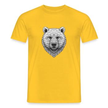 Geometric Bear Head - Men's T-Shirt - yellow - Front - AI Model Male 178 dark (178cm)