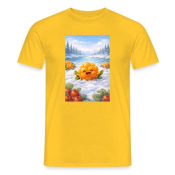 Nordbeere Moltebeere - Geschenk des Weiten Nordes - Männer T-Shirt - Gelb - Vorne - AI Model Male 178 dark (178cm)