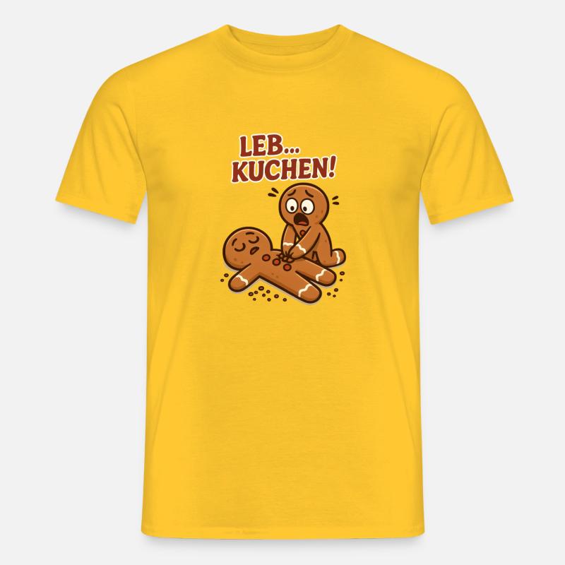 Lustiger Lebkuchen Spruch - Männer T-Shirt - Gelb