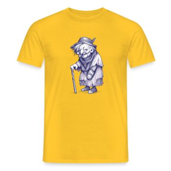 Mamie surréaliste - T-shirt homme - jaune - Devant - AI Model Male 178 dark (178cm)
