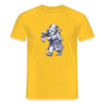 Dwarf | Night walker with lantern - Men's T-Shirt - yellow - Front - AI Model Male 178 dark (178cm)