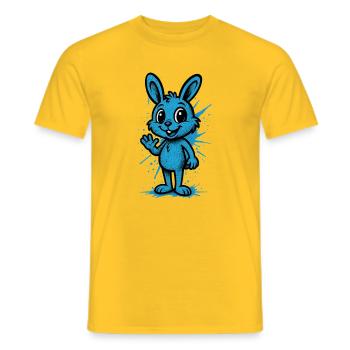 Blauer Spritzhase Grafik - Männer T-Shirt - Gelb - Vorne - AI Model Male 178 dark (178cm)