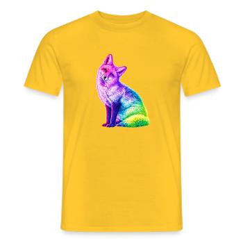 Regenbogenfuchs Farbkunst - Männer T-Shirt - Gelb - Vorne - AI Model Male 178 dark (178cm)