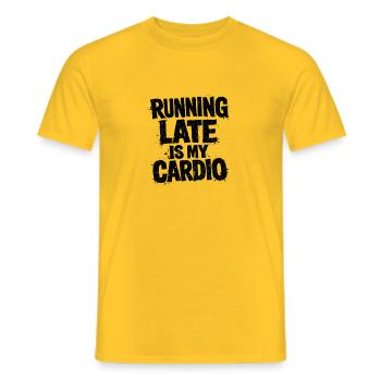 Jogging Running Late Is My Cardio Läufer - Männer T-Shirt - Gelb - Vorne - AI Model Male 178 dark (178cm)