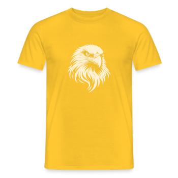 Eagle Head – Minimal Line Art Design - Men's T-Shirt - yellow - Front - AI Model Male 178 dark (178cm)