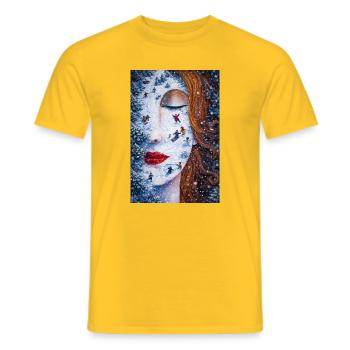 Wintertraum auf der Haut Miniaturmärchen - Männer T-Shirt - Gelb - Vorne - AI Model Male 178 dark (178cm)