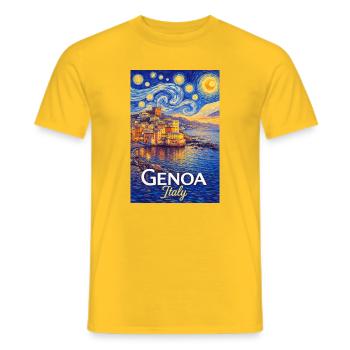 Gênes, Italie. - T-shirt homme - jaune - Devant - AI Model Male 178 dark (178cm)