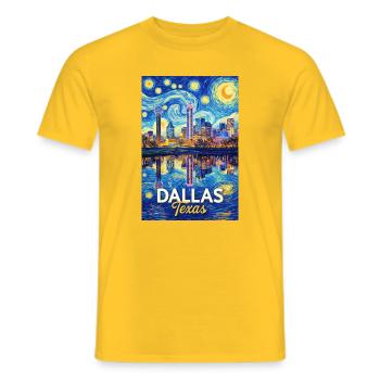 Dallas, Texas - Männer T-Shirt - Gelb - Vorne - AI Model Male 178 dark (178cm)