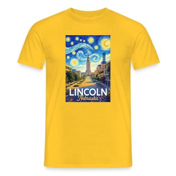Lincoln Nebraska - Männer T-Shirt - Gelb - Vorne - AI Model Male 178 dark (178cm)