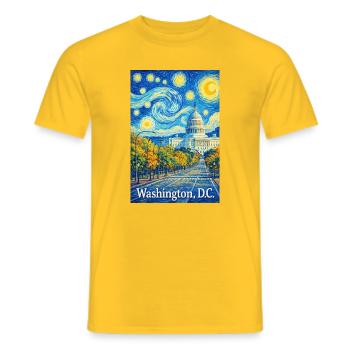 Washington, D.C. - Men's T-Shirt - yellow - Front - AI Model Male 178 dark (178cm)