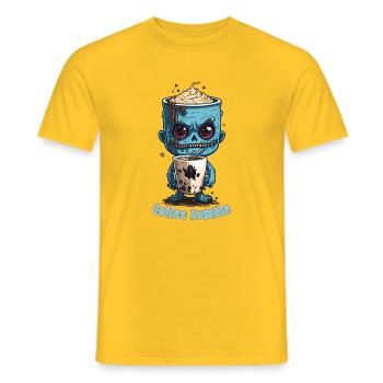 Coffee Monster - Caffeine Zombie - Morning Grouch - Men's T-Shirt - yellow - Front - AI Model Male 178 dark (178cm)