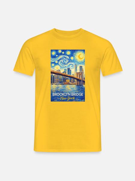 Brooklyn Bridge NY Star-Style - Men's T-Shirt - yellow