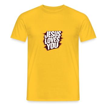 Jesus loves you - Männer T-Shirt - Gelb - Vorne - AI Model Male 178 dark (178cm)