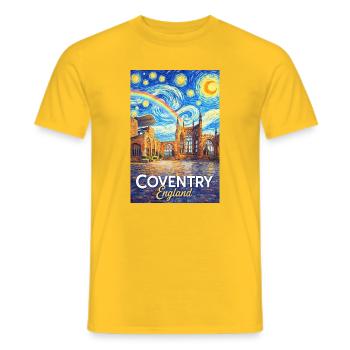 Coventry England Skyline Sternenregen - Männer T-Shirt - Gelb - Vorne - AI Model Male 178 dark (178cm)
