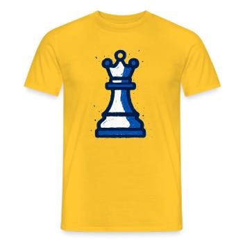 Reine Échecs Style Graffiti Bleu Blanc Vintage - T-shirt homme - jaune - Devant - AI Model Male 178 dark (178cm)