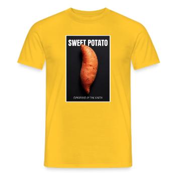 Impression de Superaliment de Patate Douce - T-shirt homme - jaune - Devant - AI Model Male 178 dark (178cm)