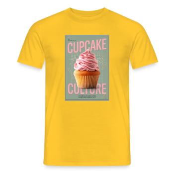 Cupcake Culture Cover Art - Men's T-Shirt - yellow - Front - AI Model Male 178 dark (178cm)