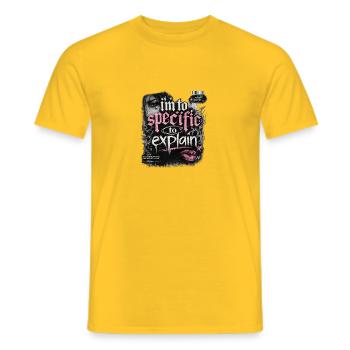 Trop précis pour expliquer – Gothic Pink - T-shirt homme - jaune - Devant - AI Model Male 178 dark (178cm)