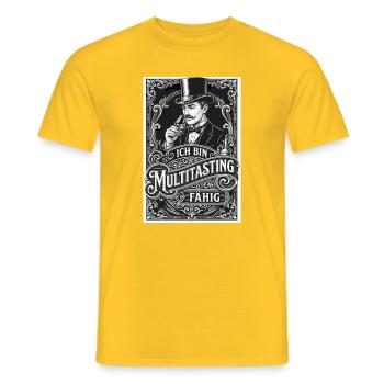 Whisky Ich bin Multitastingfähig - Männer T-Shirt - Gelb - Vorne - AI Model Male 178 dark (178cm)
