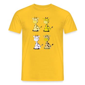 Giraffenquartett Bunt - Männer T-Shirt - Gelb - Vorne - AI Model Male 178 dark (178cm)