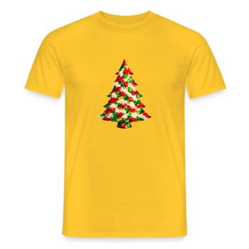 Weihnachtsbaum . Kristall - Männer T-Shirt - Gelb - Vorne - AI Model Male 178 dark (178cm)