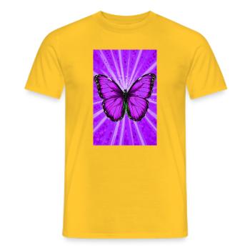 butterfly - Men's T-Shirt - yellow - Front - AI Model Male 178 dark (178cm)