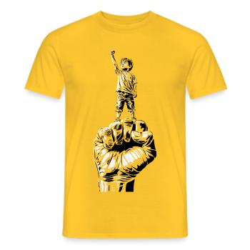 The rebellious child - Men's T-Shirt - yellow - Front - AI Model Male 178 dark (178cm)