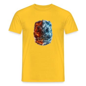 Feuer und Eis Ymír - Männer T-Shirt - Gelb - Vorne - AI Model Male 178 dark (178cm)