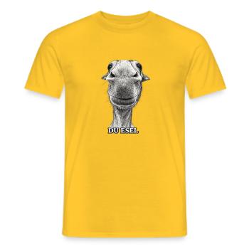 Du Esel – Lächelnder Eselkopf - Männer T-Shirt - Gelb - Vorne - AI Model Male 178 dark (178cm)