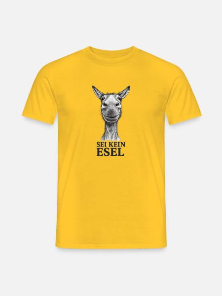 Sei Kein Esel – Karikatur - Männer T-Shirt - Gelb