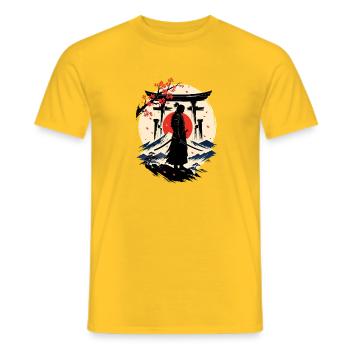Der Weg des Samurai - Männer T-Shirt - Gelb - Vorne - AI Model Male 178 dark (178cm)