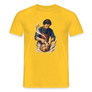Handwerklicher Bäcker: Rustikales Brot - Männer T-Shirt - Gelb - Vorne - AI Model Male 178 dark (178cm)