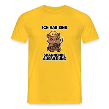 Ich hab eine spannende Ausbildung - Elektrik Biber - Männer T-Shirt - Gelb - Vorne - AI Model Male 178 dark (178cm)