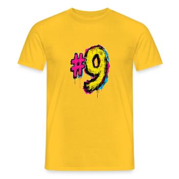 Neon Graffiti Nine - Men's T-Shirt - yellow - Front - AI Model Male 178 dark (178cm)