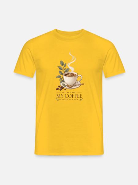 Lass mich meinen Kaffee in Ruhe genießen - Männer T-Shirt - Gelb