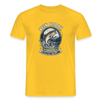 Kein Hobby Lebens Einstellung Fischangeln - Männer T-Shirt - Gelb - Vorne - AI Model Male 178 dark (178cm)