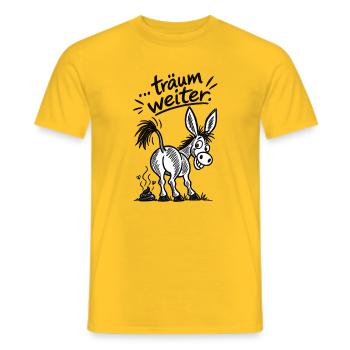 Goldesel Cartoon - Männer T-Shirt - Gelb - Vorne - AI Model Male 178 dark (178cm)