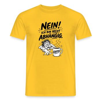 Kaffee Abhängig - Männer T-Shirt - Gelb - Vorne - AI Model Male 178 dark (178cm)