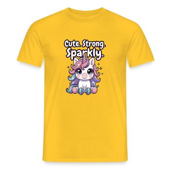 Unicorn Fitness Sparkle - Men's T-Shirt - yellow - Front - AI Model Male 178 dark (178cm)