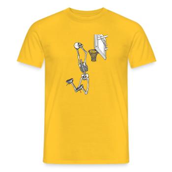 Skeleton-Dunk-Korb – lustiges Basketball-Halloween - Männer T-Shirt - Gelb - Vorne - AI Model Male 178 dark (178cm)