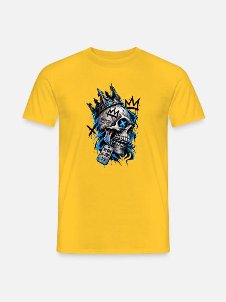 Gekrönter Schädel, keine falschen Menschen - Männer T-Shirt - Gelb