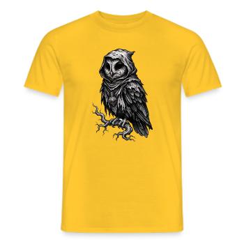 Schatteneule im Mantel des Nebels - Männer T-Shirt - Gelb - Vorne - AI Model Male 178 dark (178cm)