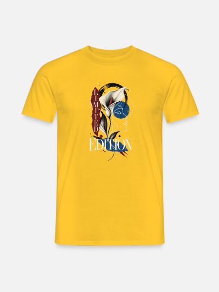Limited Edition abstrakte Calla Kunst - Männer T-Shirt - Gelb